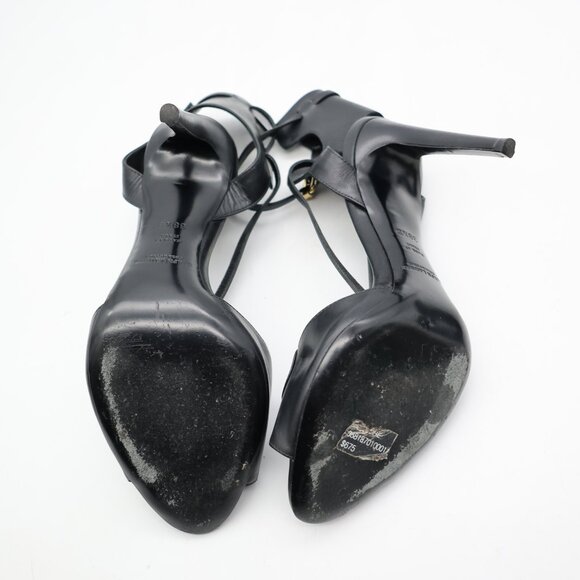 Ralph Lauren Collection Black Heels Women's EU 38.5 B Pump Open Toe Ankle Strap - Picture 7 of 12